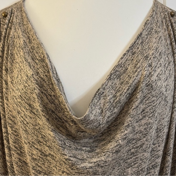 Bar III Dress Heathered Tan Black Midi XL cowl pockets business casual office - Picture 5 of 8